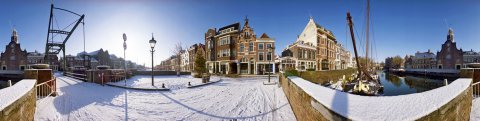 102-ROTTERDAM Delfshaven winter 2x stadhuis 400 graden rond 